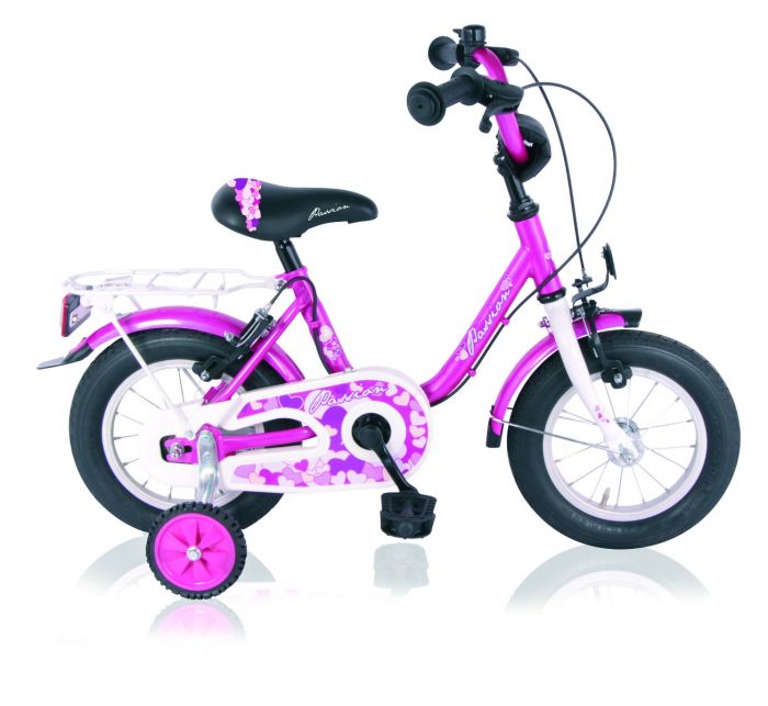 Meisjesfiets 14 inch Passion Fuchsia Wit